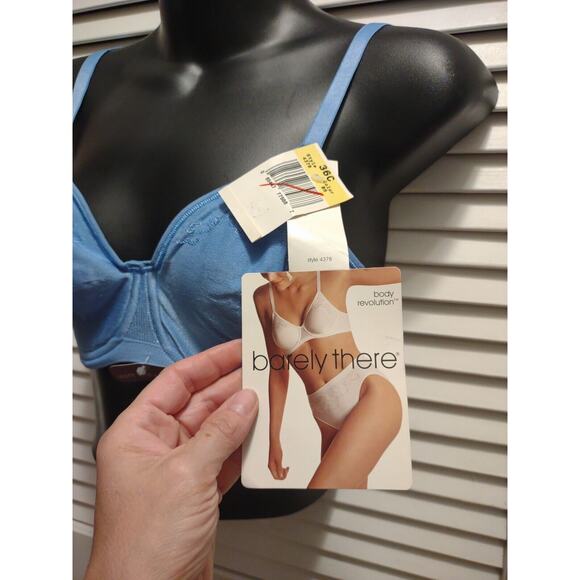Body Revolution Barely There t-shirt Bra Women's Size 36C Blue Soft Knit Band - Picture 4 of 9